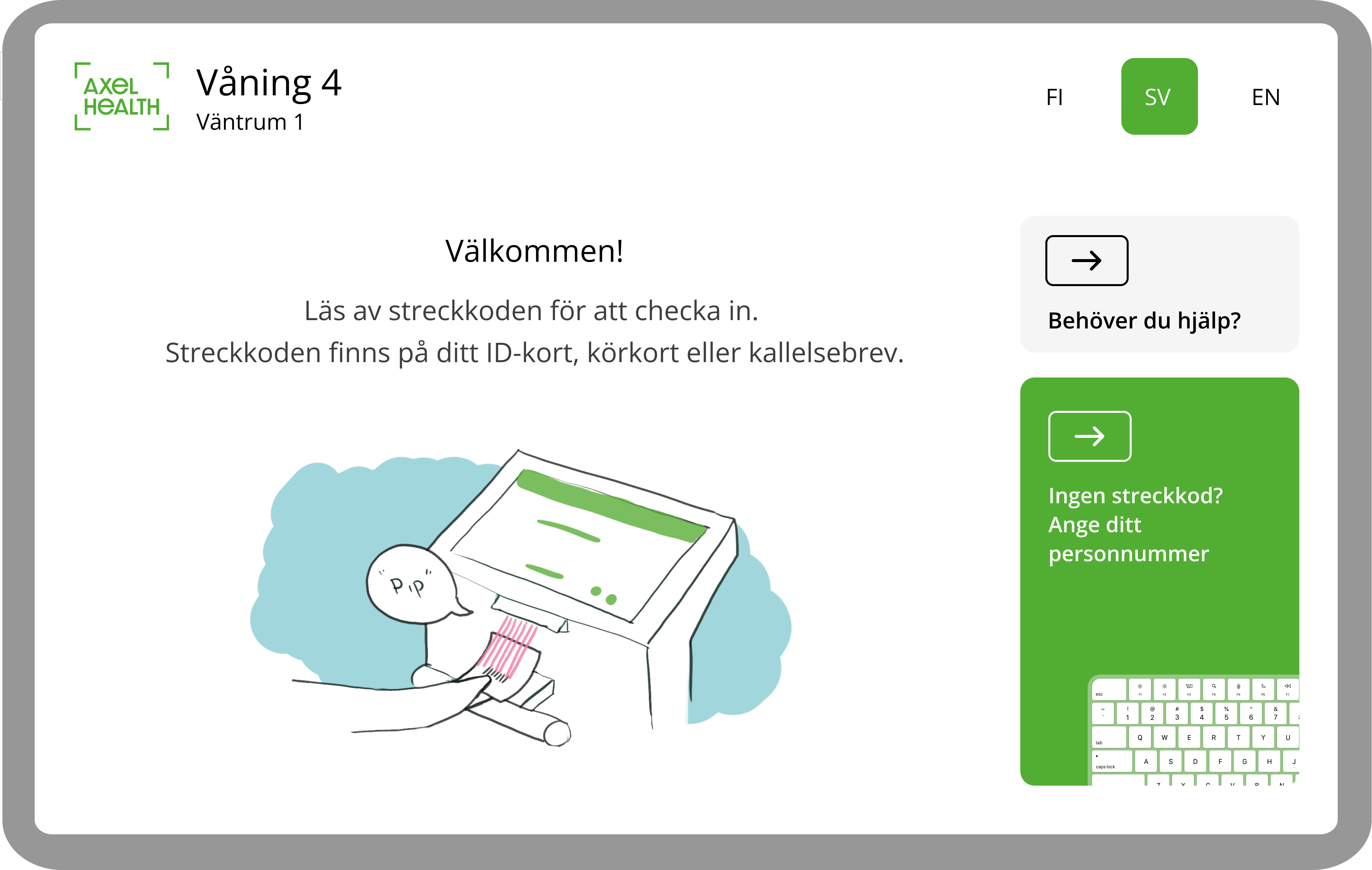 Incheckning på självbetjäningsterminalen